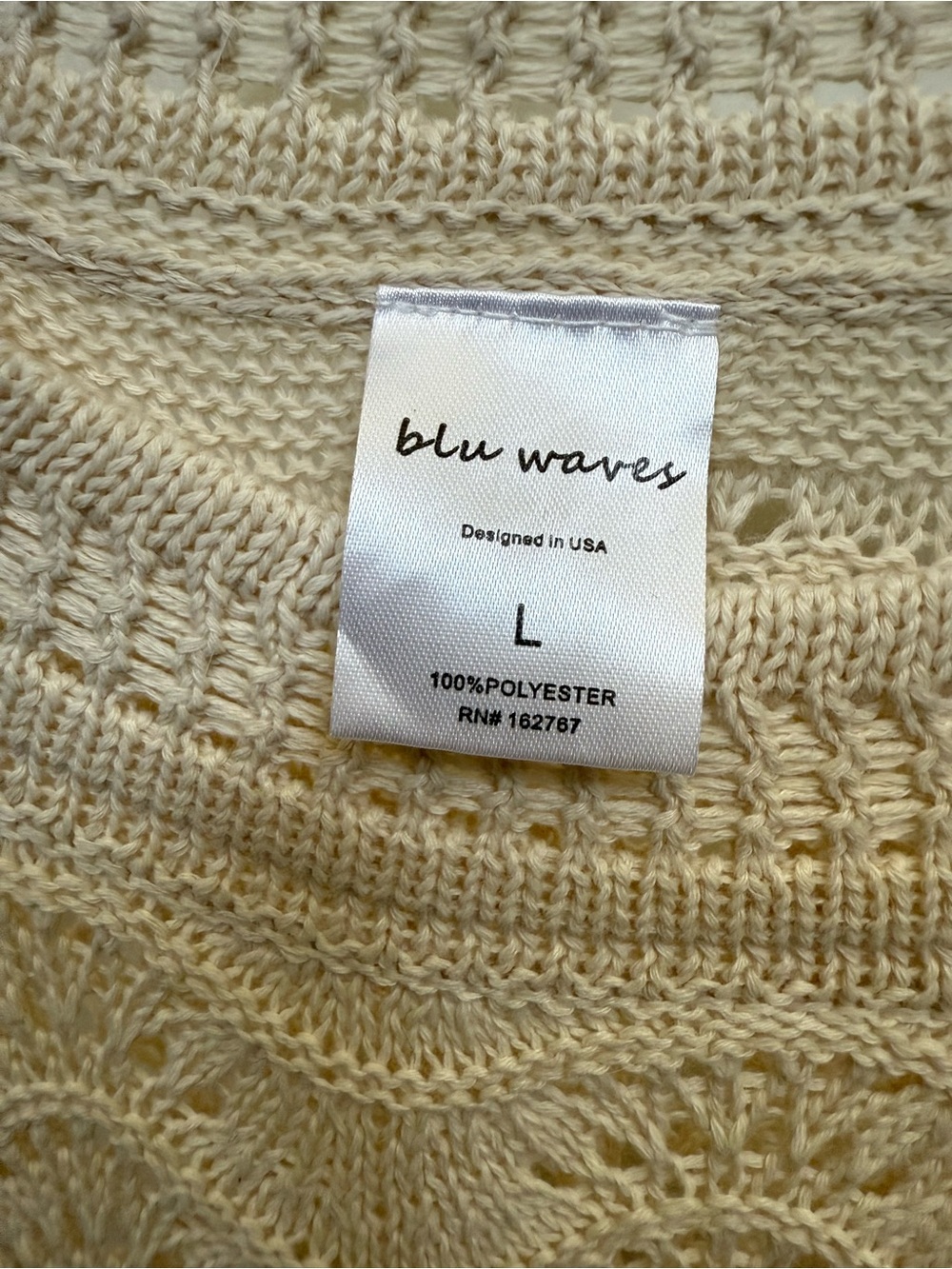 Crochet Halter Beach Cover-Up Dress in Cream - Picture 3 of 3